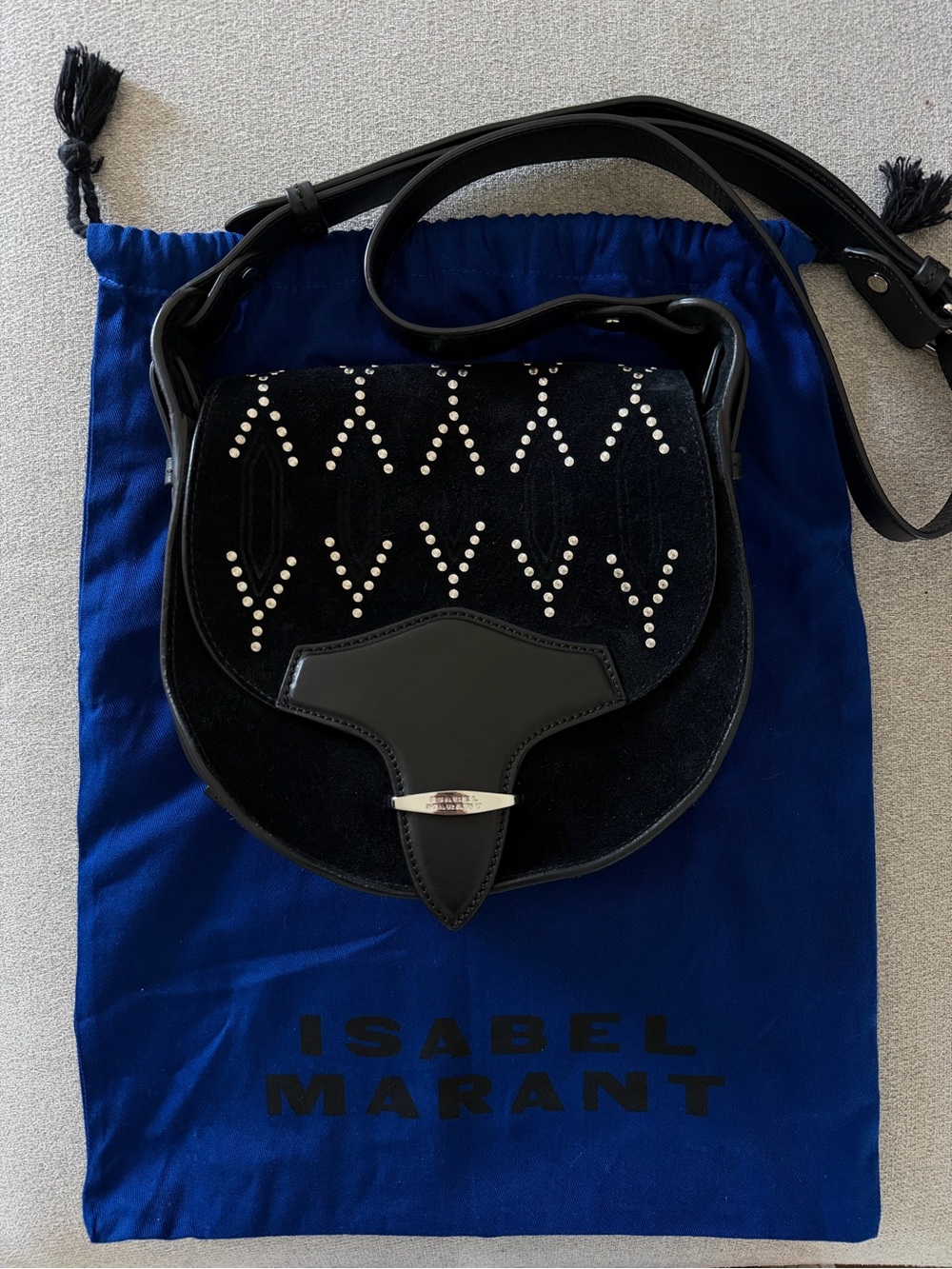 Isabel Marant Black Suede Studded Bag